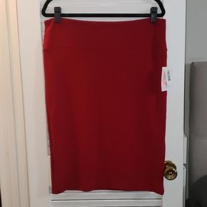 LulaRoe Cassie red pencil skirt